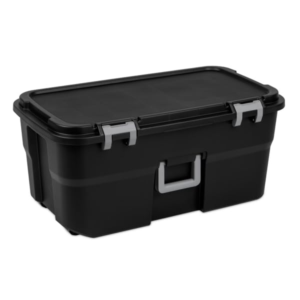 Black 22 Gallon Wheeled Storage Trunk P53978