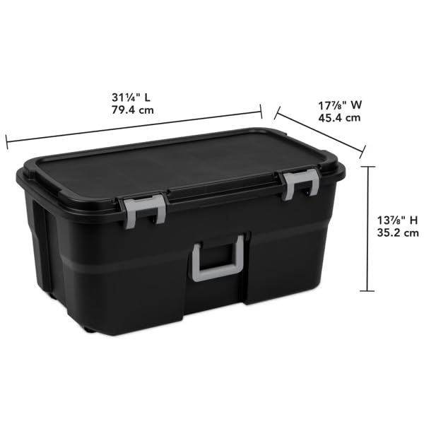 Black 22 Gallon Wheeled Storage Trunk P53978