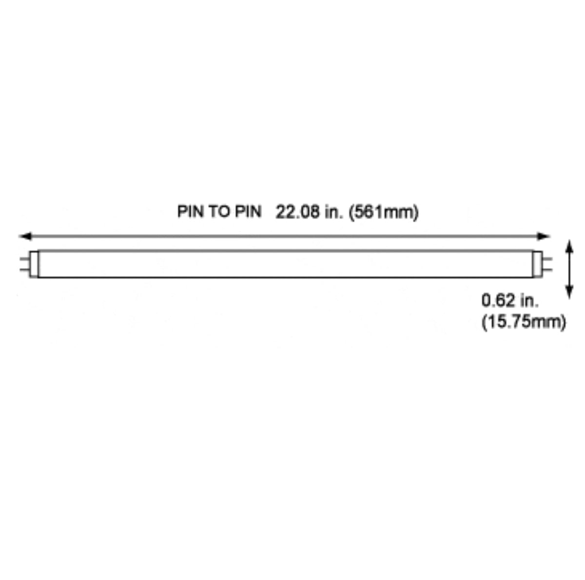 14W 4100K Cool White T5 Fluorescent Bulb 24 Inch G5 Bipin Base Pack of 10 E202