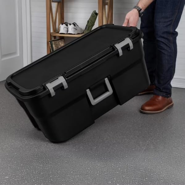 Black 22 Gallon Wheeled Storage Trunk P53978