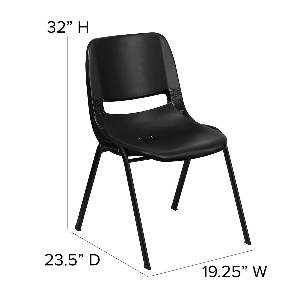 Black Ergonomic Stack Chair 5-Pack L13132