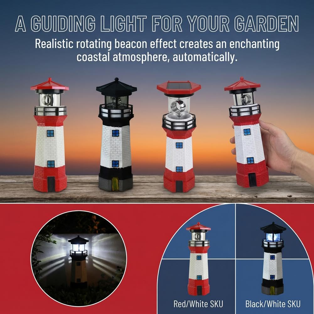 Waterproof Rotating Solar Lighthouse K32327