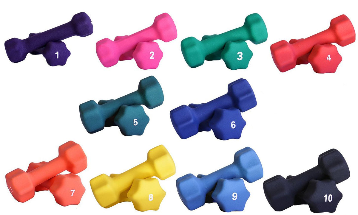 Neoprene Dumbbell Set 1-10 LB 10 Pairs D733