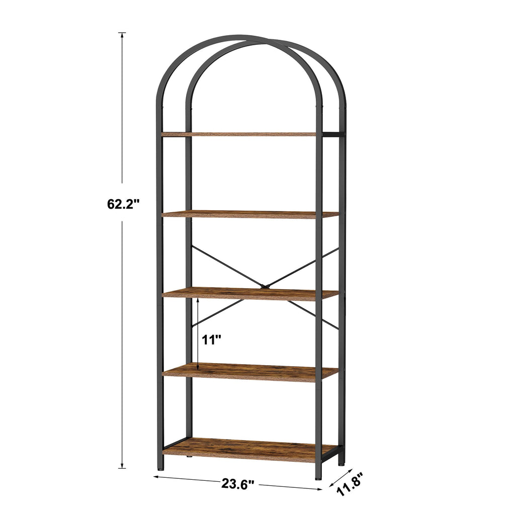 5-Tier Arched Bookshelf O320125