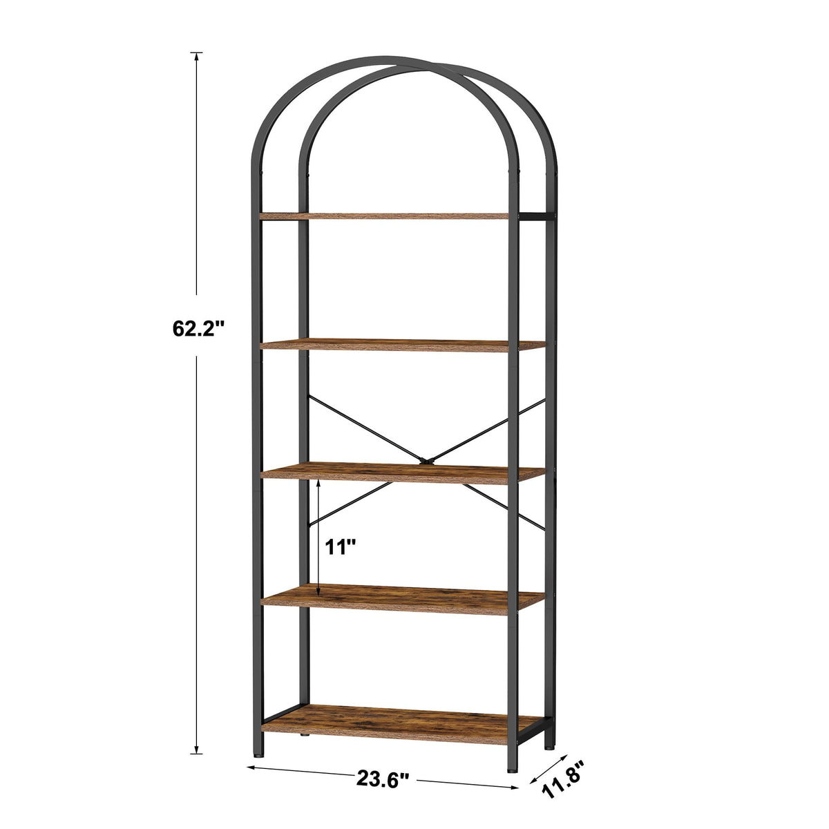 5-Tier Arched Bookshelf O320125