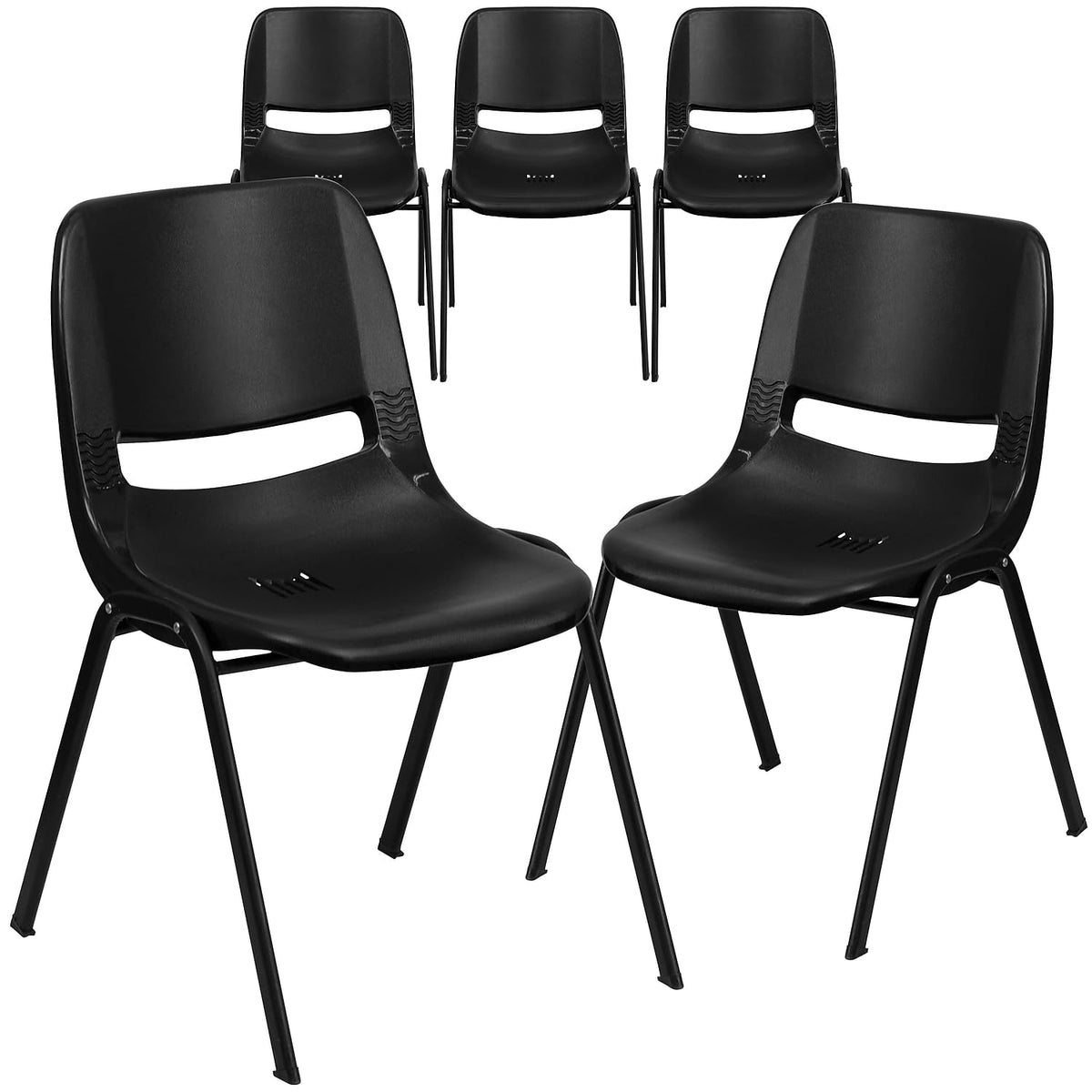 Black Ergonomic Stack Chair 5-Pack L13132