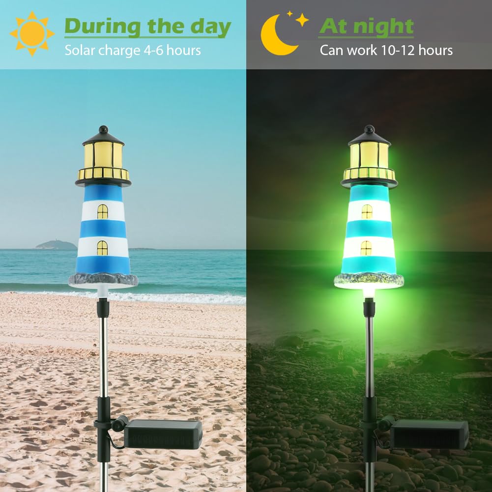2 Pack 7 Color Changing Solar Garden Stake Lights I4571