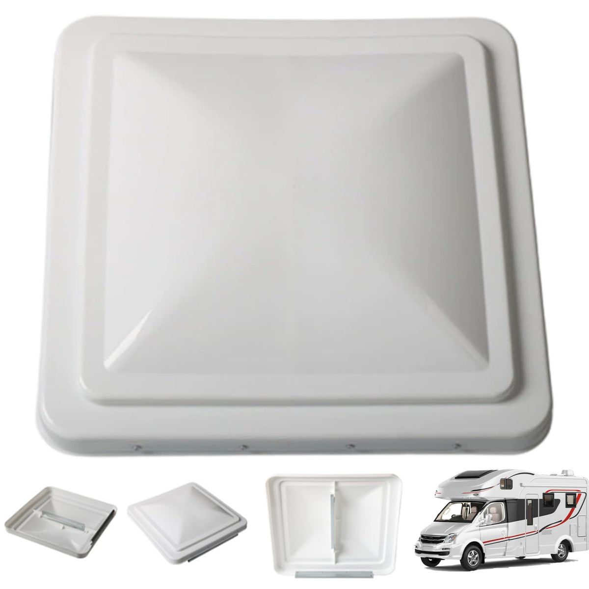 14 Inch White Weather-Resistant Plastic RV Vent Cover G757987
