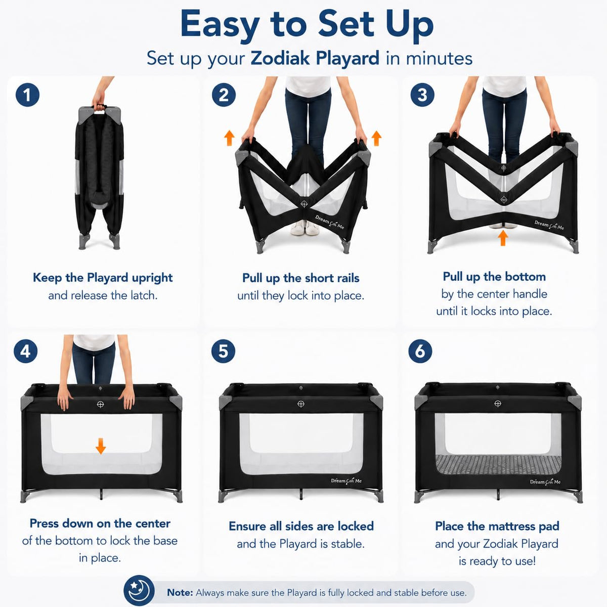 Portable Playard with Carry Bag, Black R1092