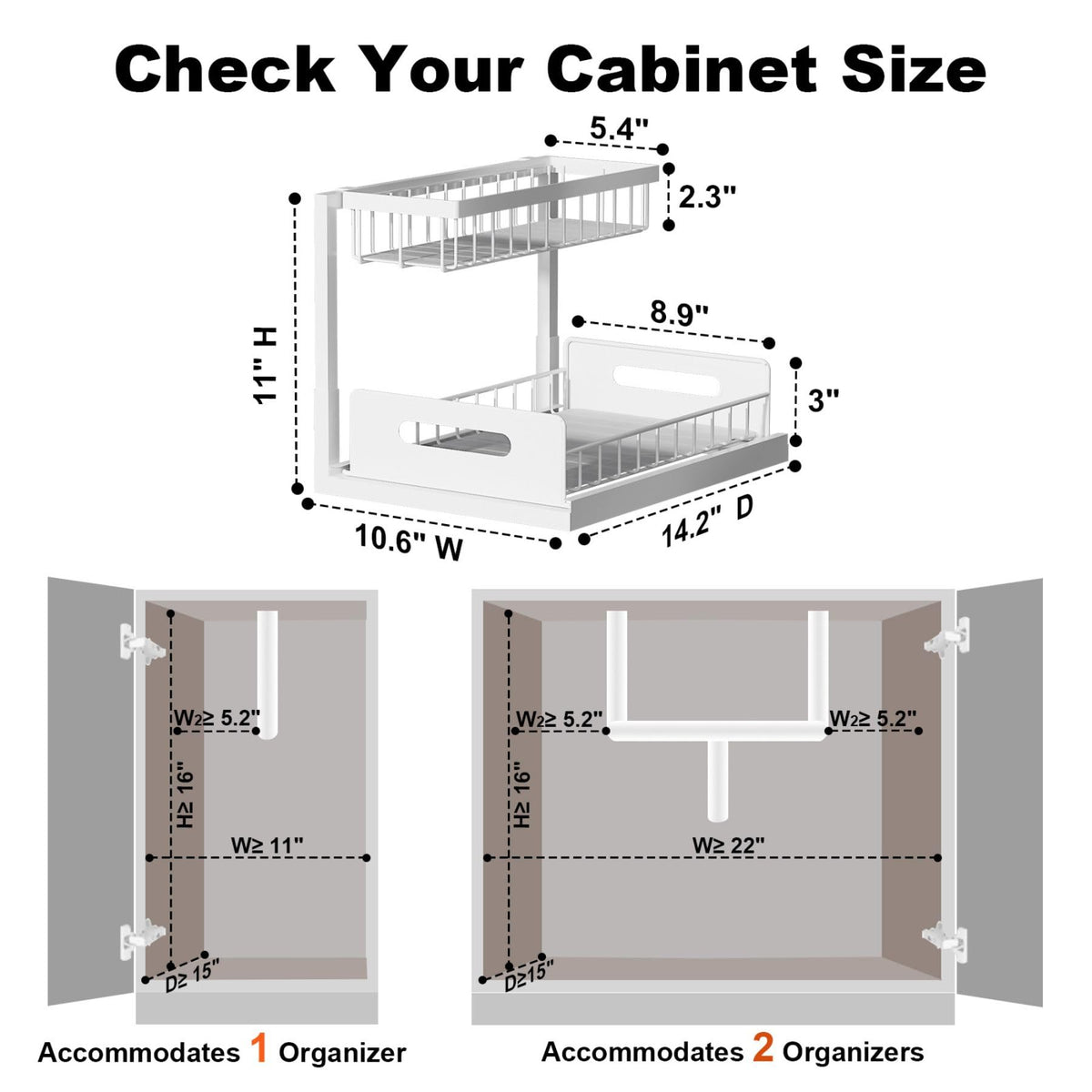 Under Sink 2 Tier Pull Out Cabinet Organizer Y50997