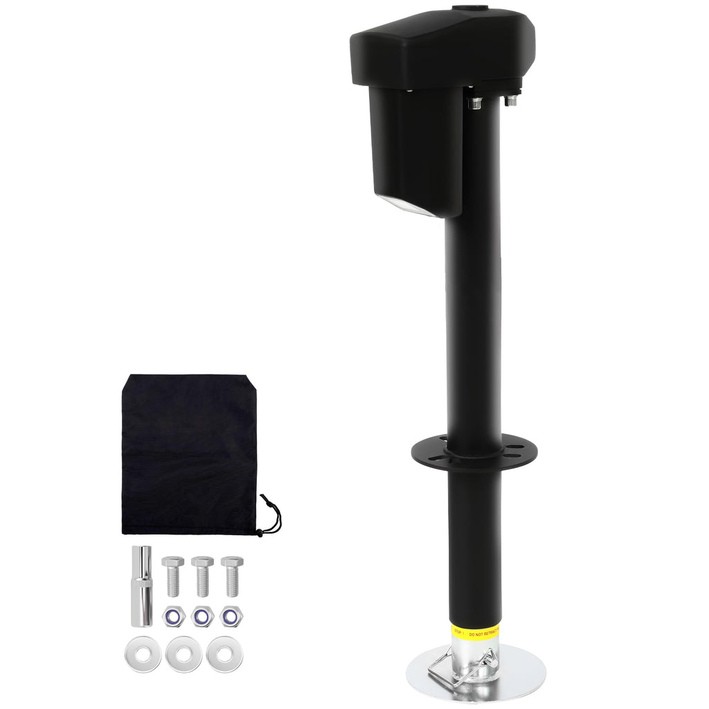 12V Electric Tongue Jack 4000lb A-Frame Heavy Duty Trailer Jack with Drop Foot & LED Light F953