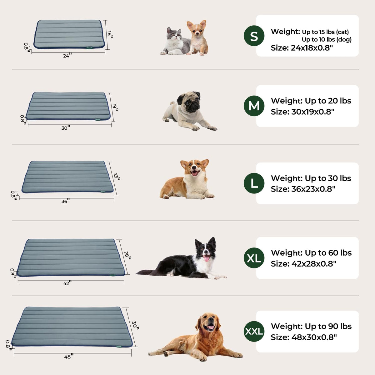 Washable Water-Resistant Dog Crate Pad G834