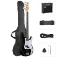 Full Size 4 String Basswood Electric Bass Guitar Beginner Kit with 20W Amp O1085