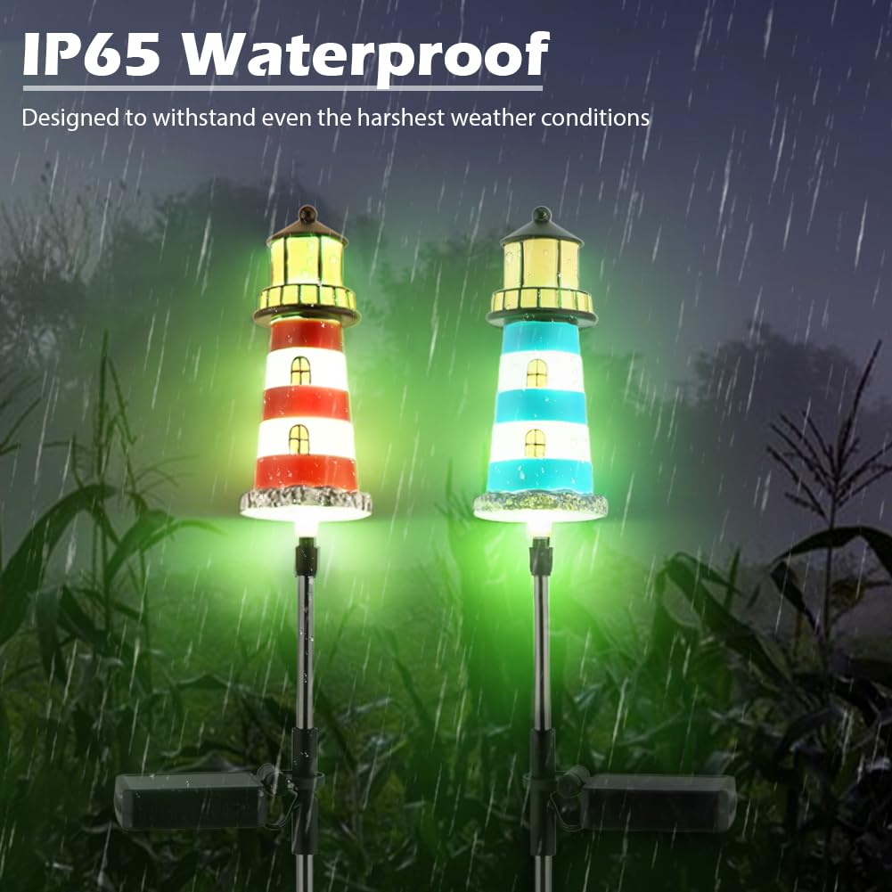 2 Pack 7 Color Changing Solar Garden Stake Lights I4571