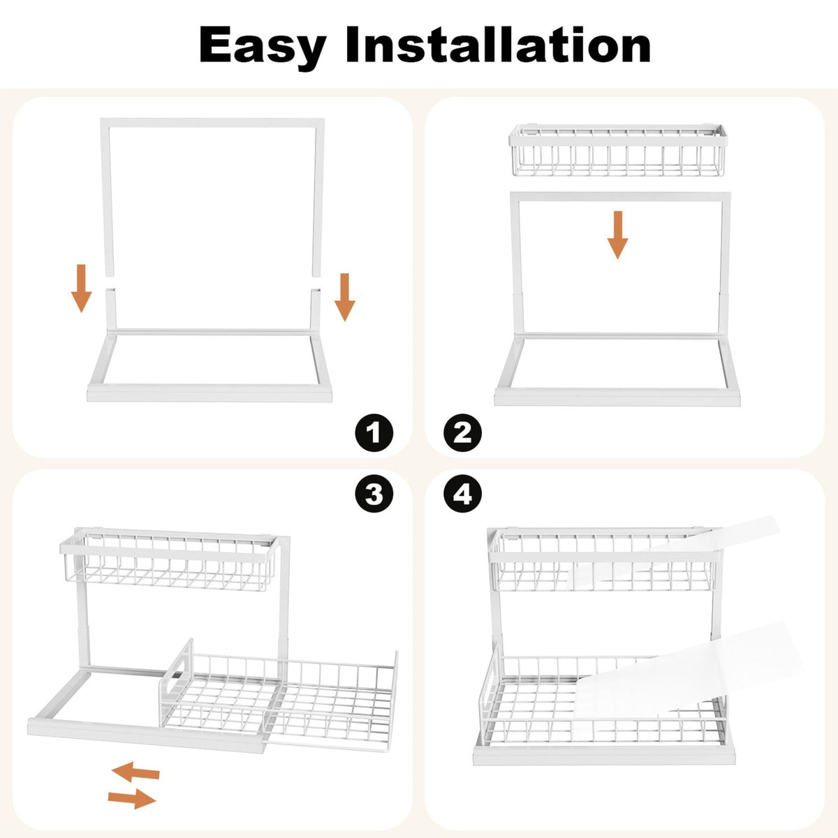 Under Sink 2 Tier Pull Out Cabinet Organizer Y50997