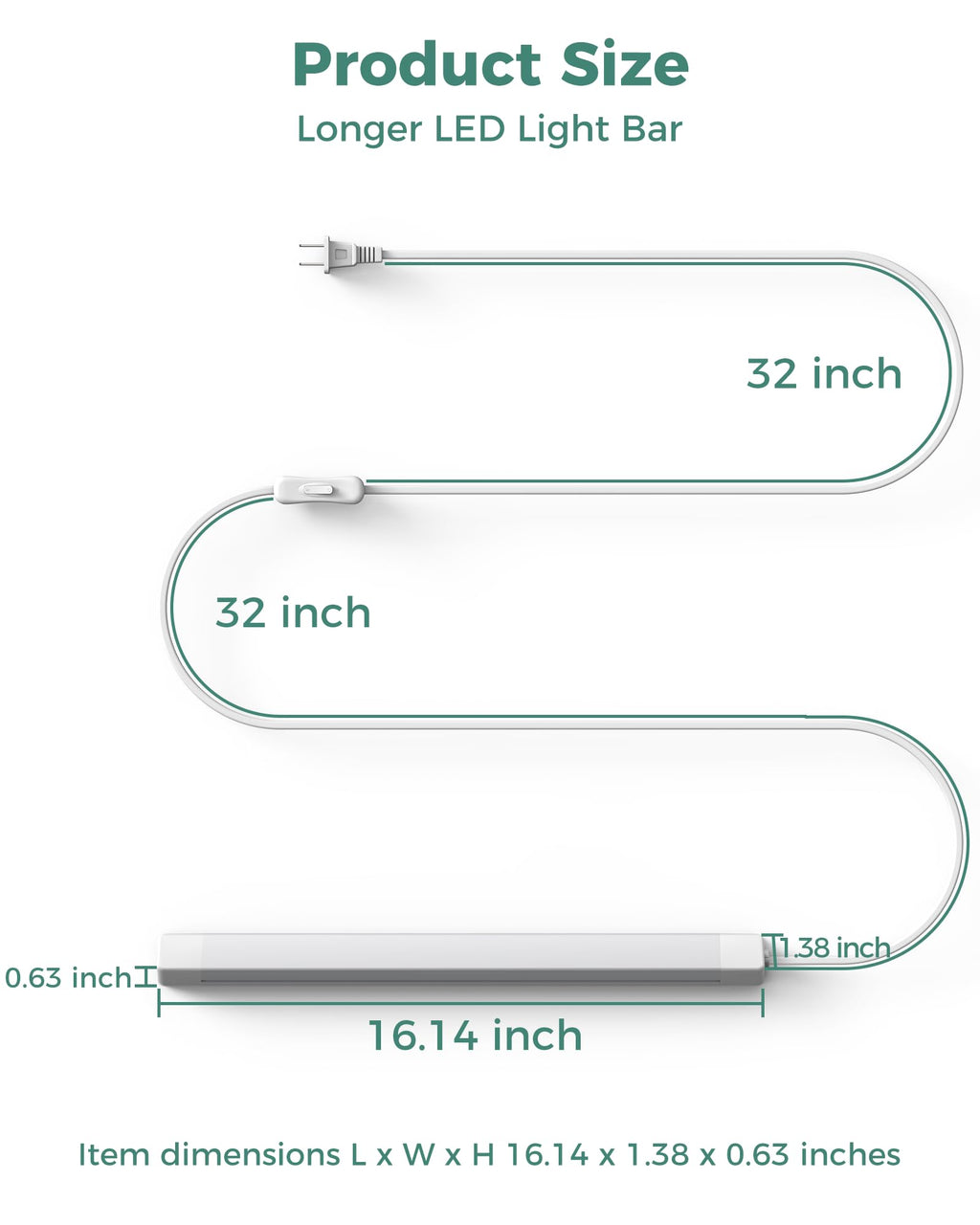 16" Under Cabinet LED Lights Plug in Workbench Light 700LM 2700K X74827