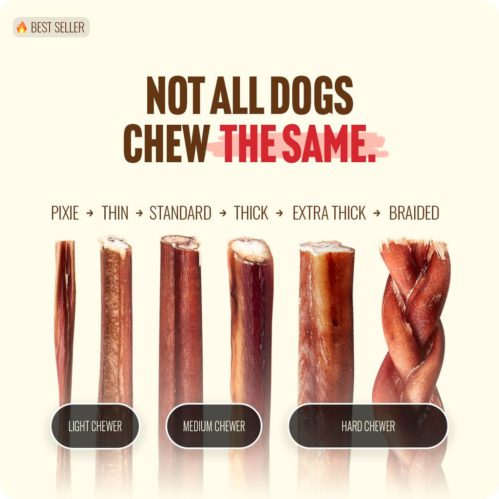 6 Inch 12 Ounces Odor-Free Beef Pizzle Chews R942856