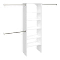 Wood Closet Organizer System with Tower and 3 Hang Rods and Shelving H464262