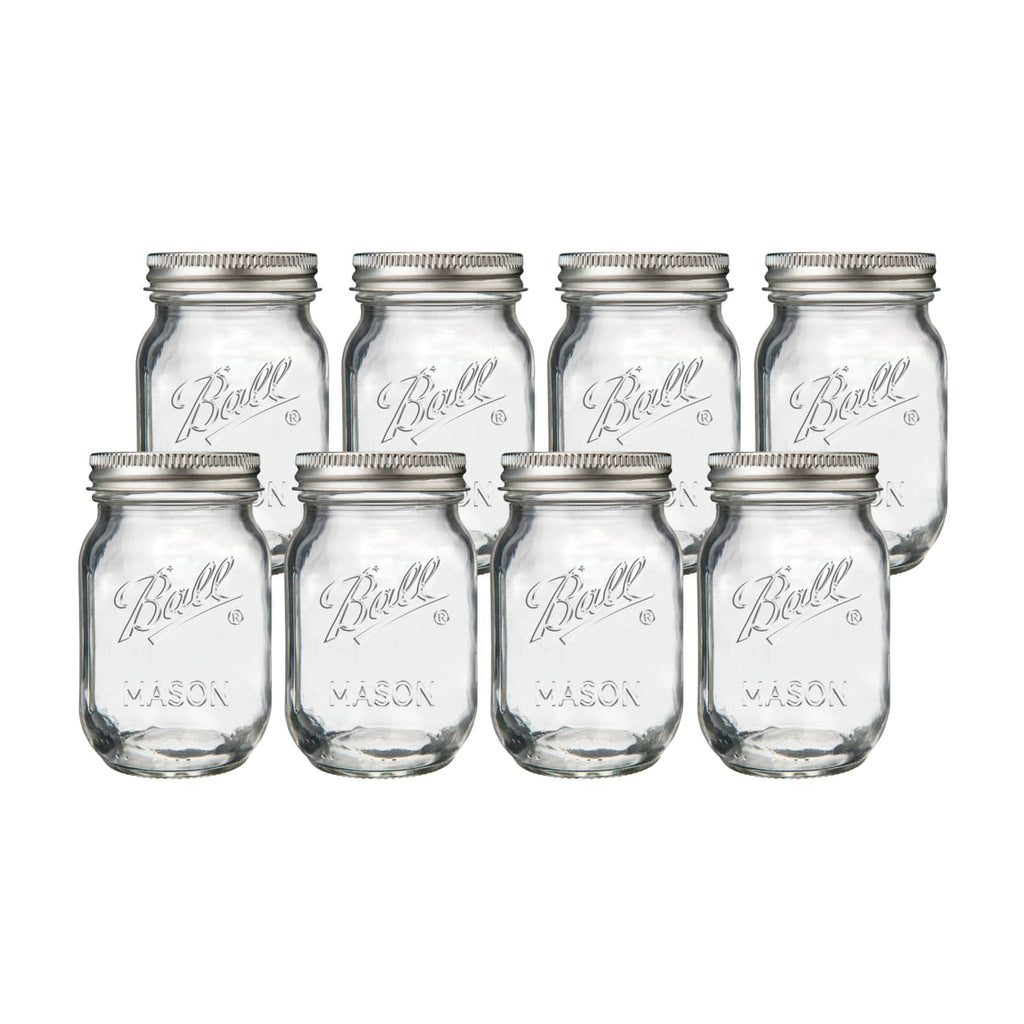 Regular Mouth Pint Glass Mason Jars, 16oz, 8-Count H80438