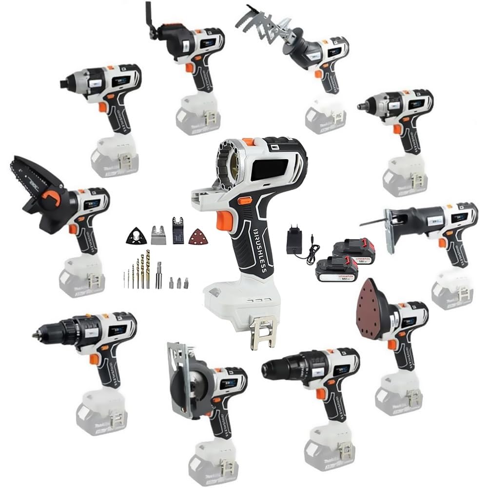 Cordless Brushless Power Tool Combo Kit 10 in 1 Q1519