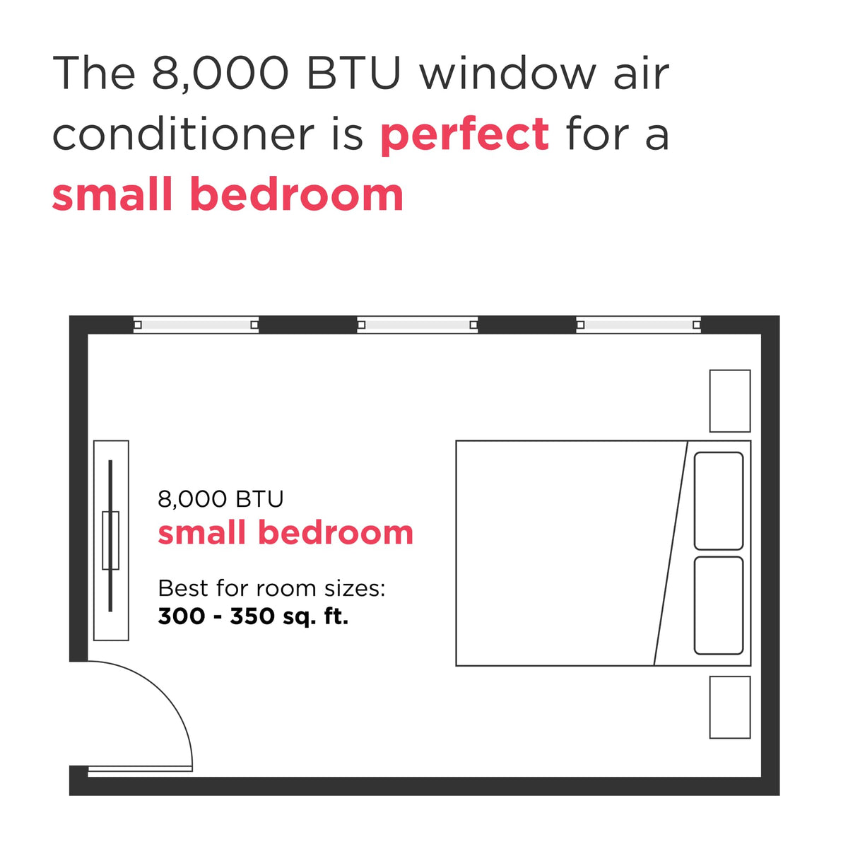 8,000 BTU White Window Air Conditioner with Remote Control K378