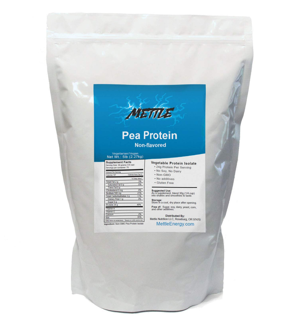 Unflavored Pea Protein Powder 5 Pound L9375