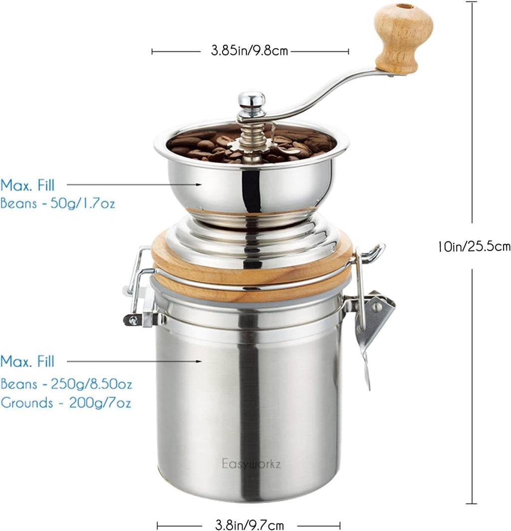 34 oz French Press and Manual Coffee Grinder with Canister T7939