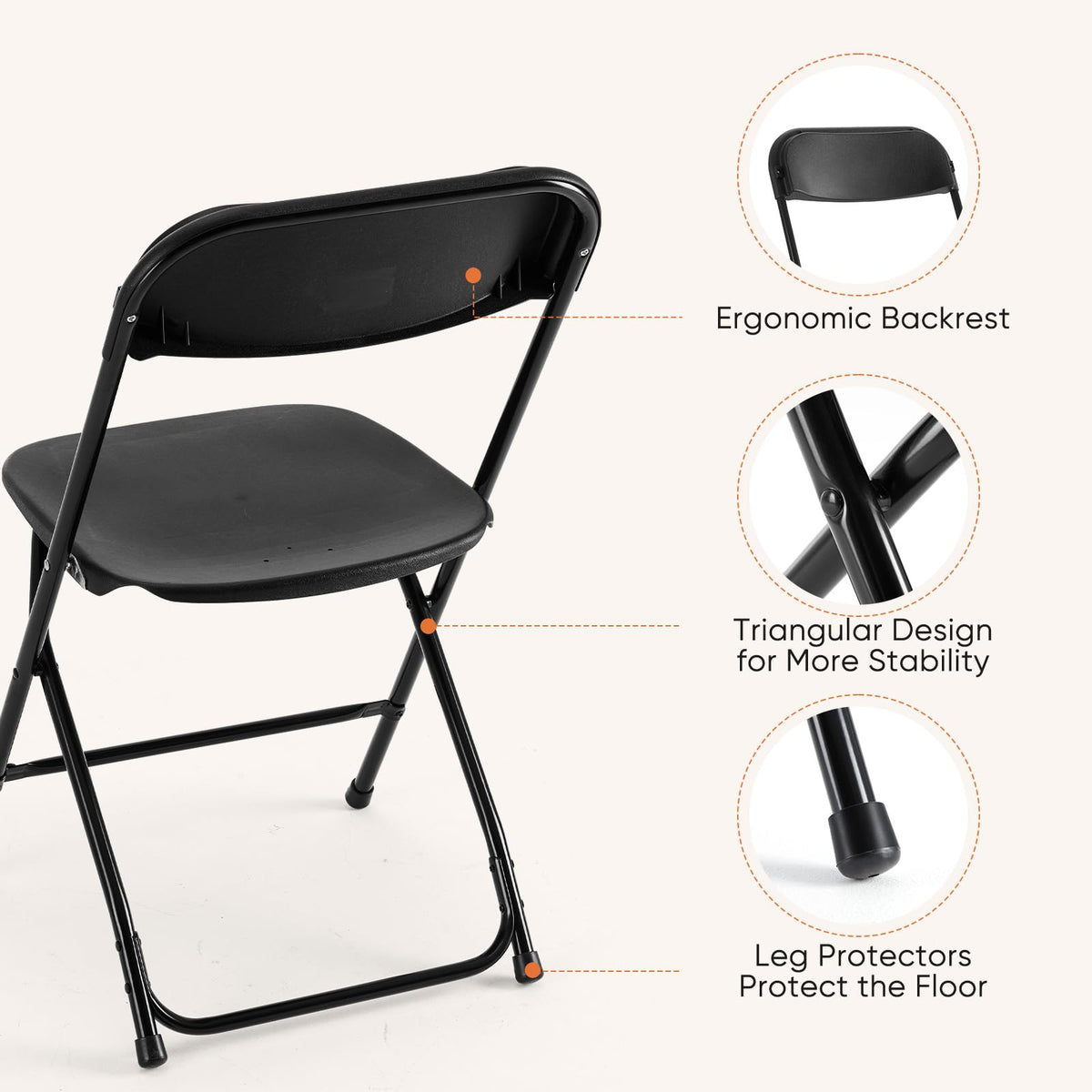 10 Pack Portable Folding Chairs Z453