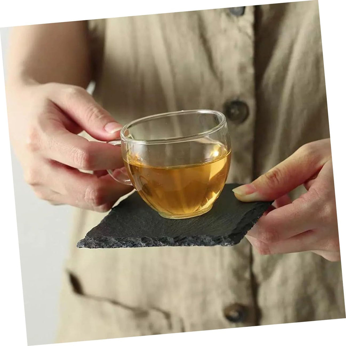 12pcs Natural Stone Coasters Set E339012