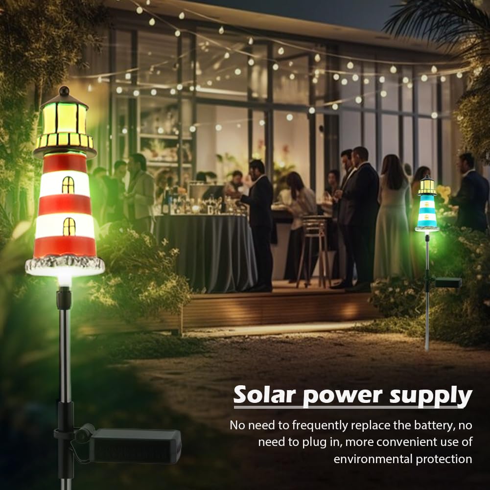 2 Pack 7 Color Changing Solar Garden Stake Lights I4571