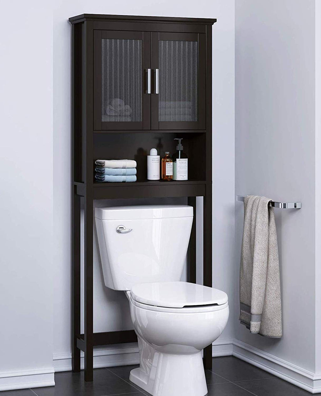 Over the Toilet Storage Cabinet with Glass Doors C498440
