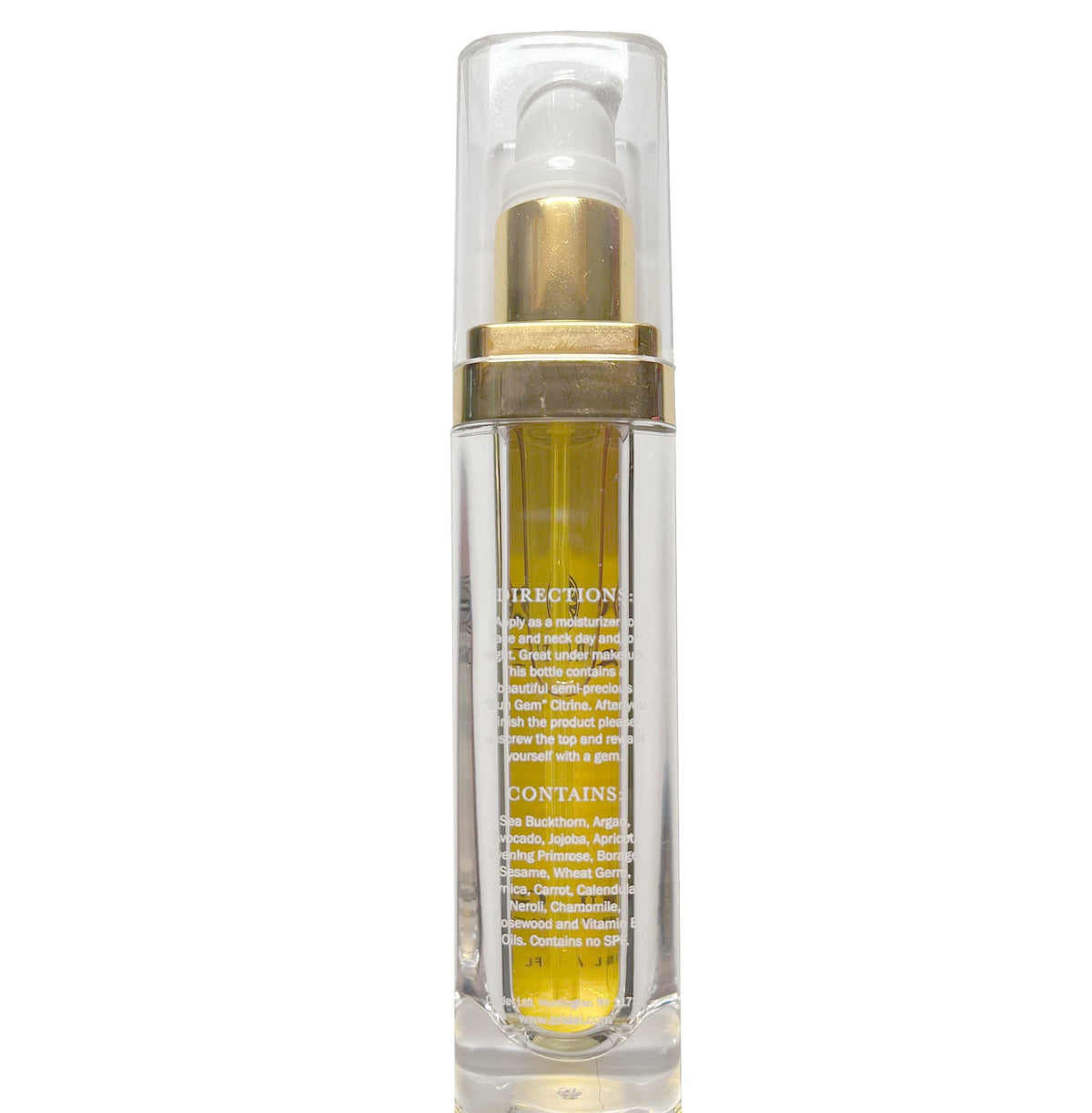 Liquid Gem Regenerating Face Oil - 100% Natural Organic Skincare with Citrine Stone, Argan and Sea Buckthorn, 1 Ounce Bottle U1090