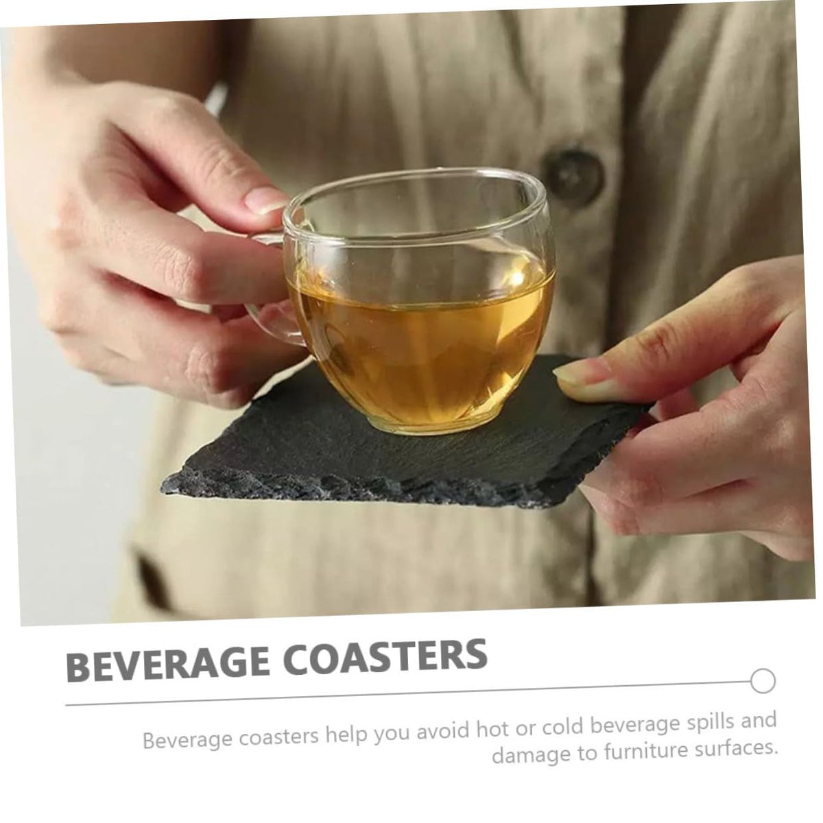 12pcs Natural Stone Coasters Set E339012