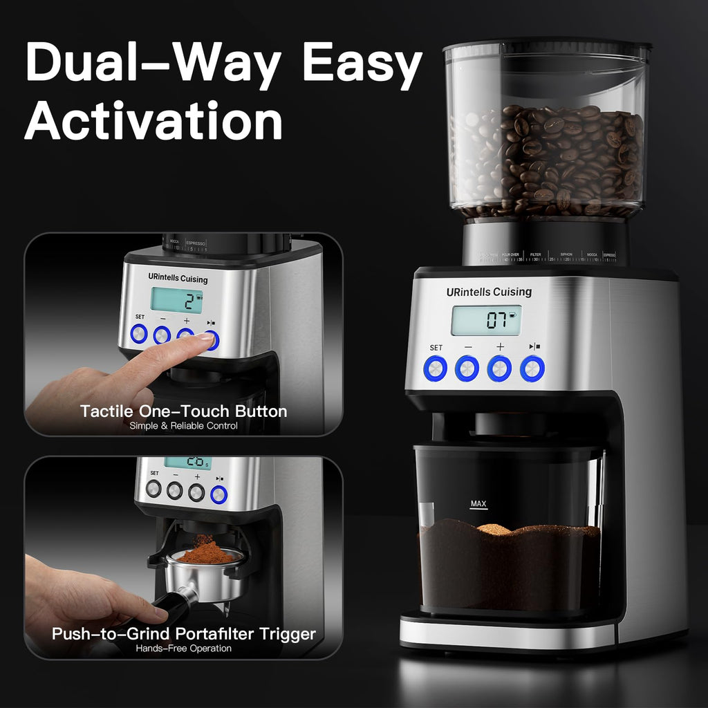 Silver Conical Burr Coffee Grinder U282