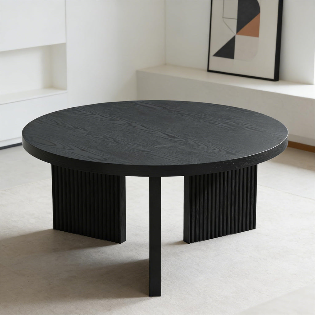 35" Wooden Round Coffee Table B4343