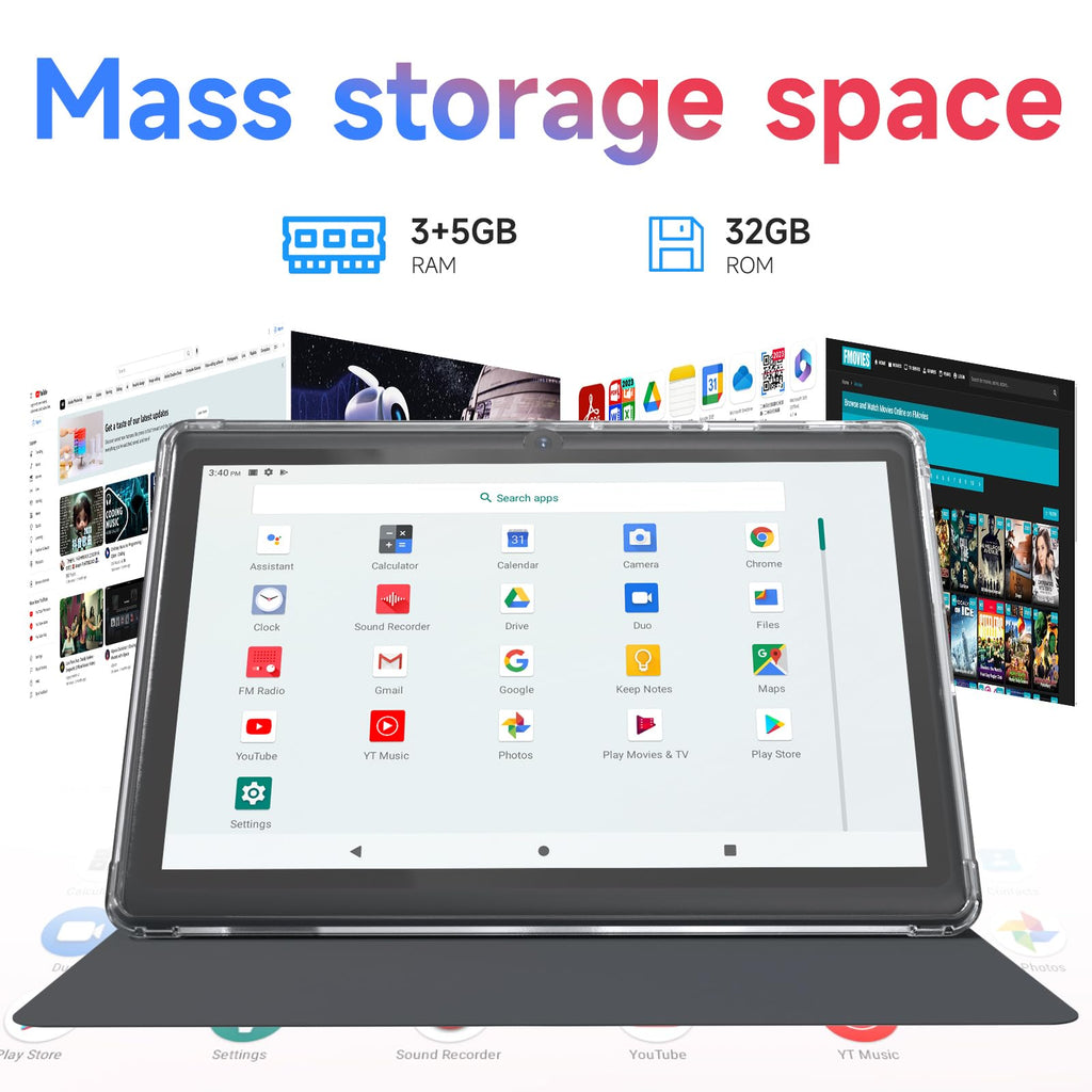 7 inch Android 14 Tablet 8GB RAM 32GB ROM Quad-Core Black O969