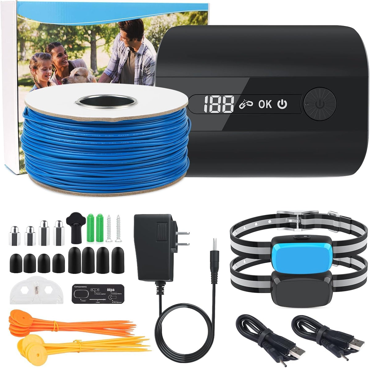 Electric Dog Fence Containment System with Waterproof Training Collar R992300