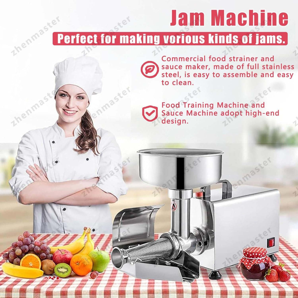 450W Electric Tomato Strainer with Automatic Seed Separator R991
