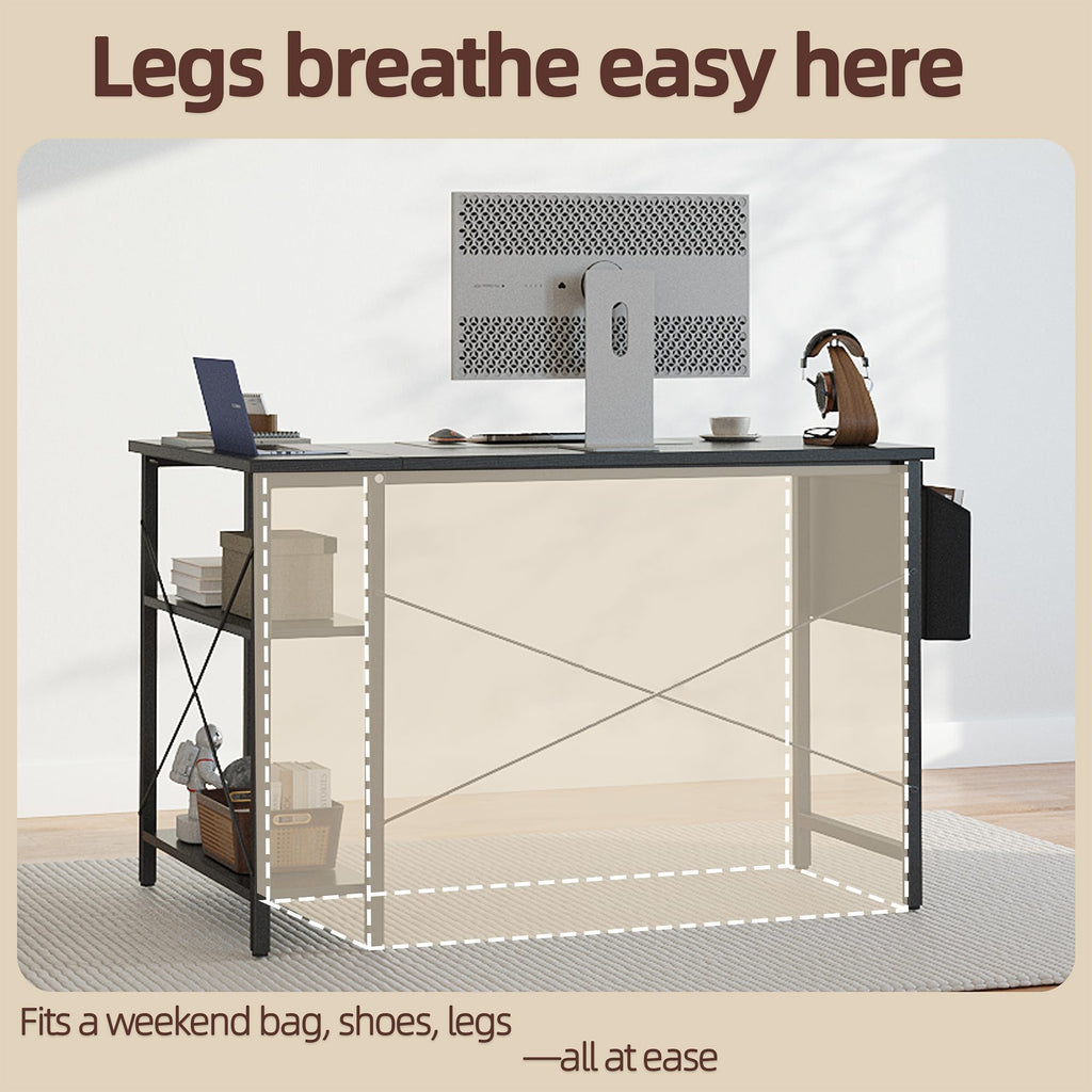 40 inch L Shaped Computer Desk with Power Outlets V32777