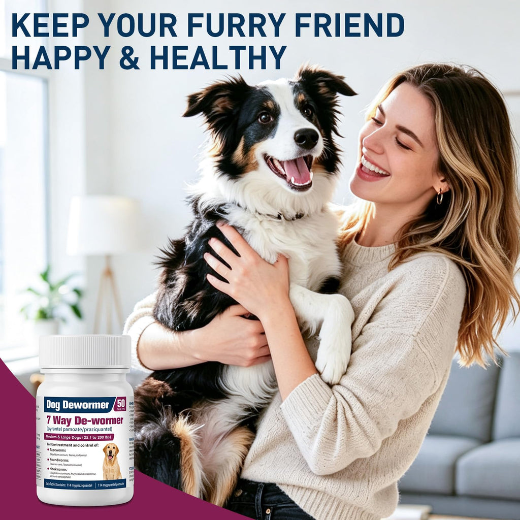 7-Way Dewormer for Large Dogs & Puppies, 50 Tablets E93306