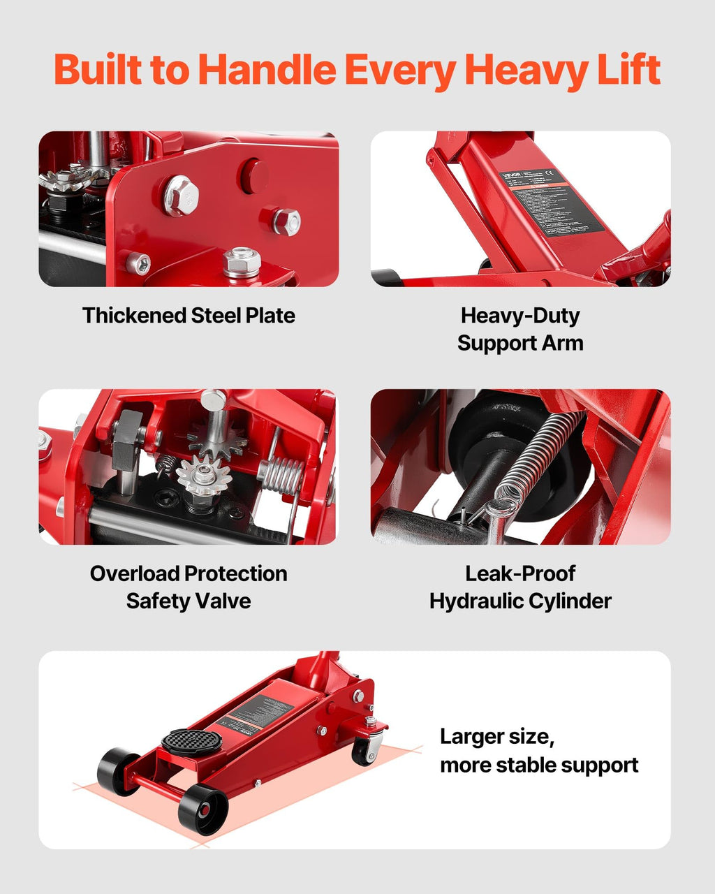 3 Ton Low Profile Steel Hydraulic Floor Jack E235440