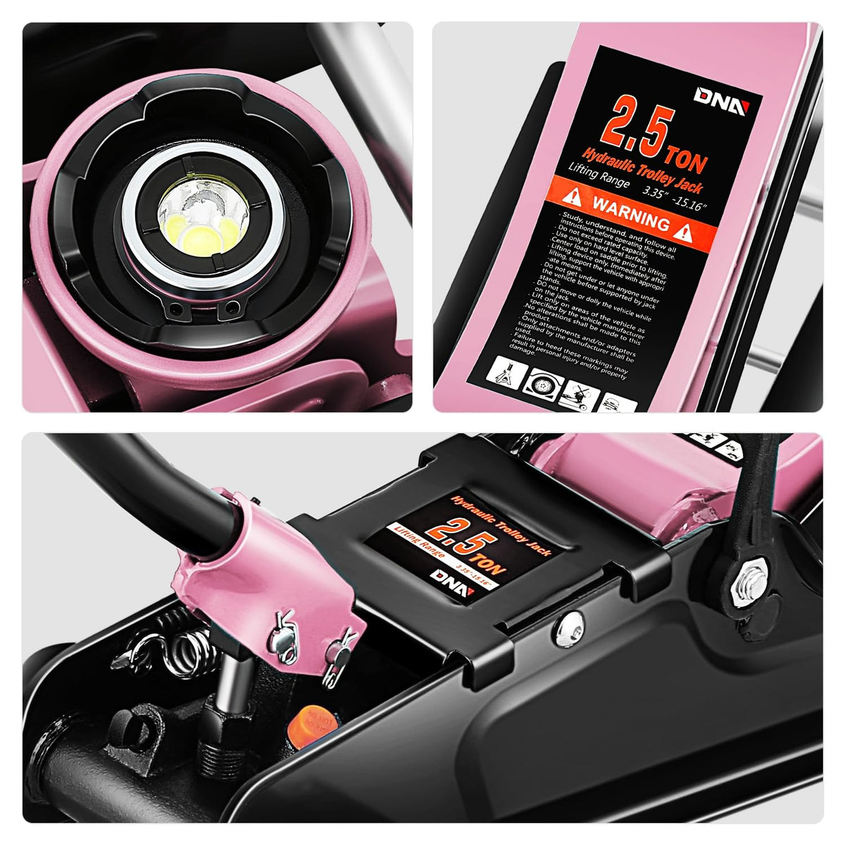 Low Profile Hydraulic Trolley Floor Jack 2.5 Ton Pink U712440