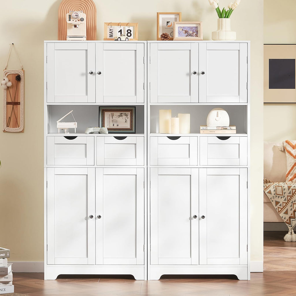 Tall Bathroom Storage Cabinet with 4 Doors Y481