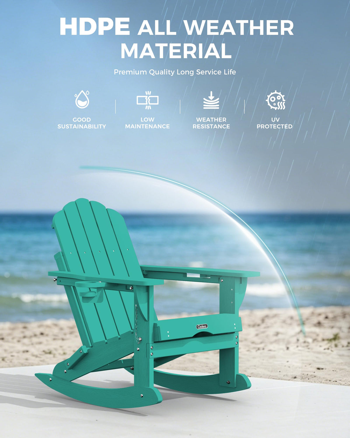 Adirondack Rocking Chair with Footrest L2333
