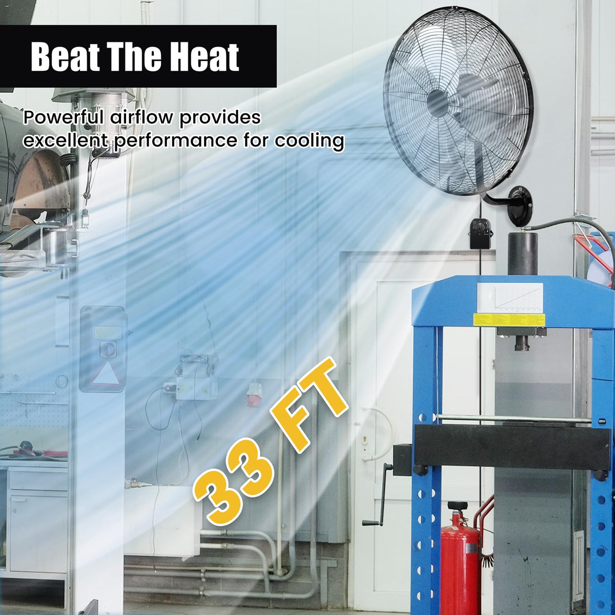 20 Inch 3-Speed Oscillating Metal Wall Fan T9184