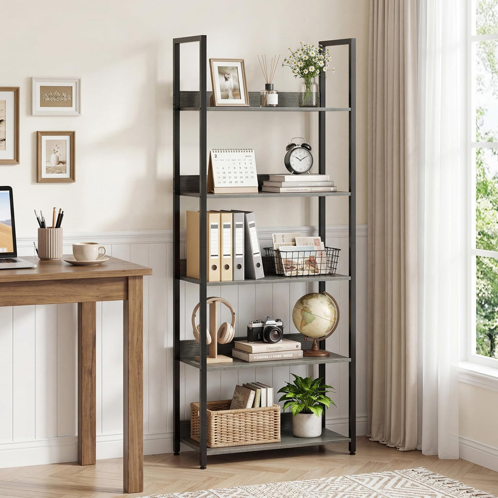 5-Tier Wooden Bookshelf Set of 2 V586