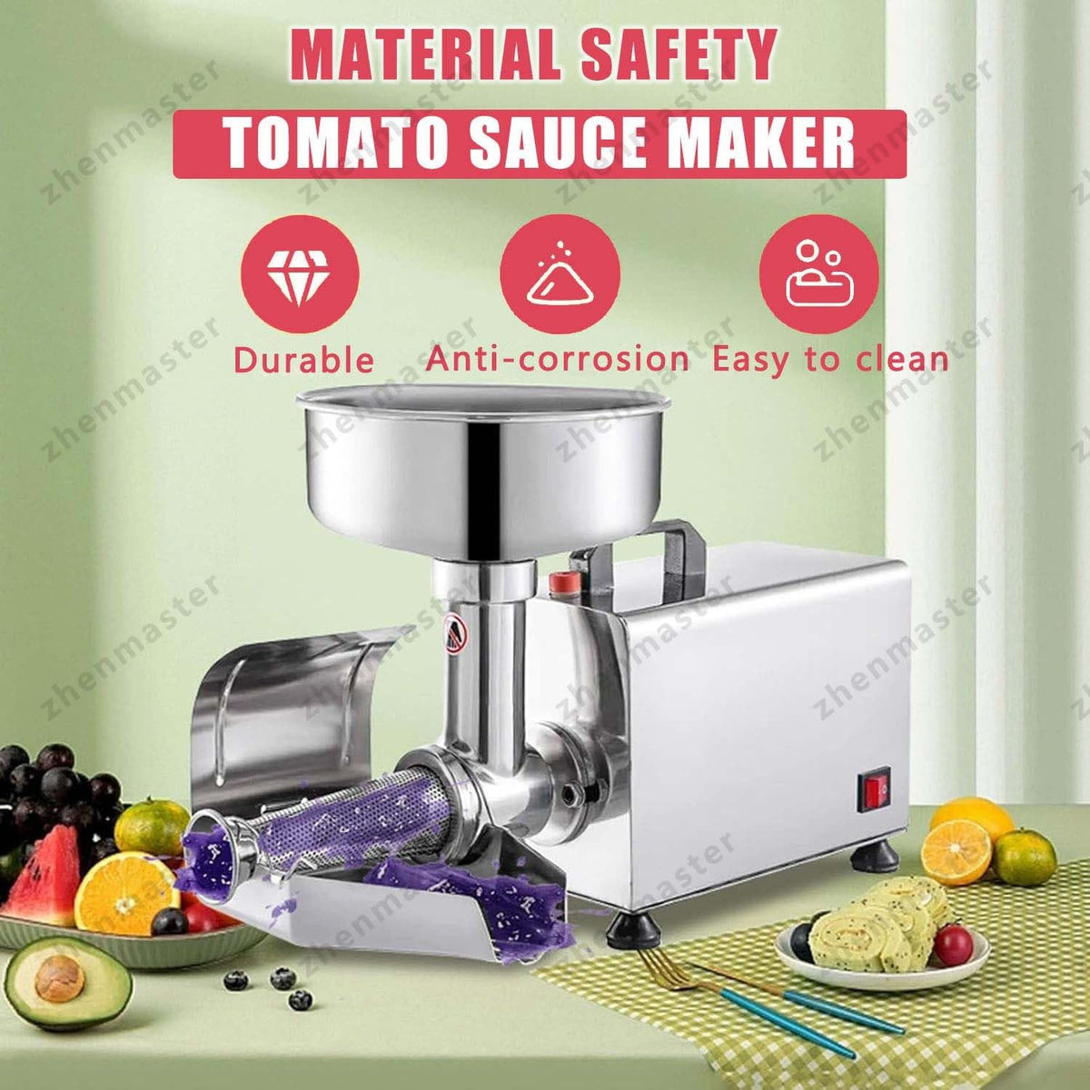 450W Electric Tomato Strainer with Automatic Seed Separator R991