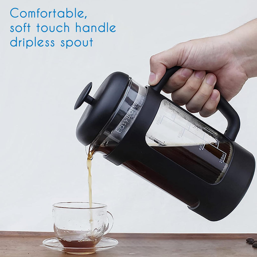 34 oz French Press and Manual Coffee Grinder with Canister T7939