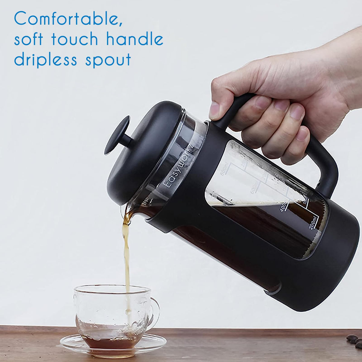 34 oz French Press and Manual Coffee Grinder with Canister T7939