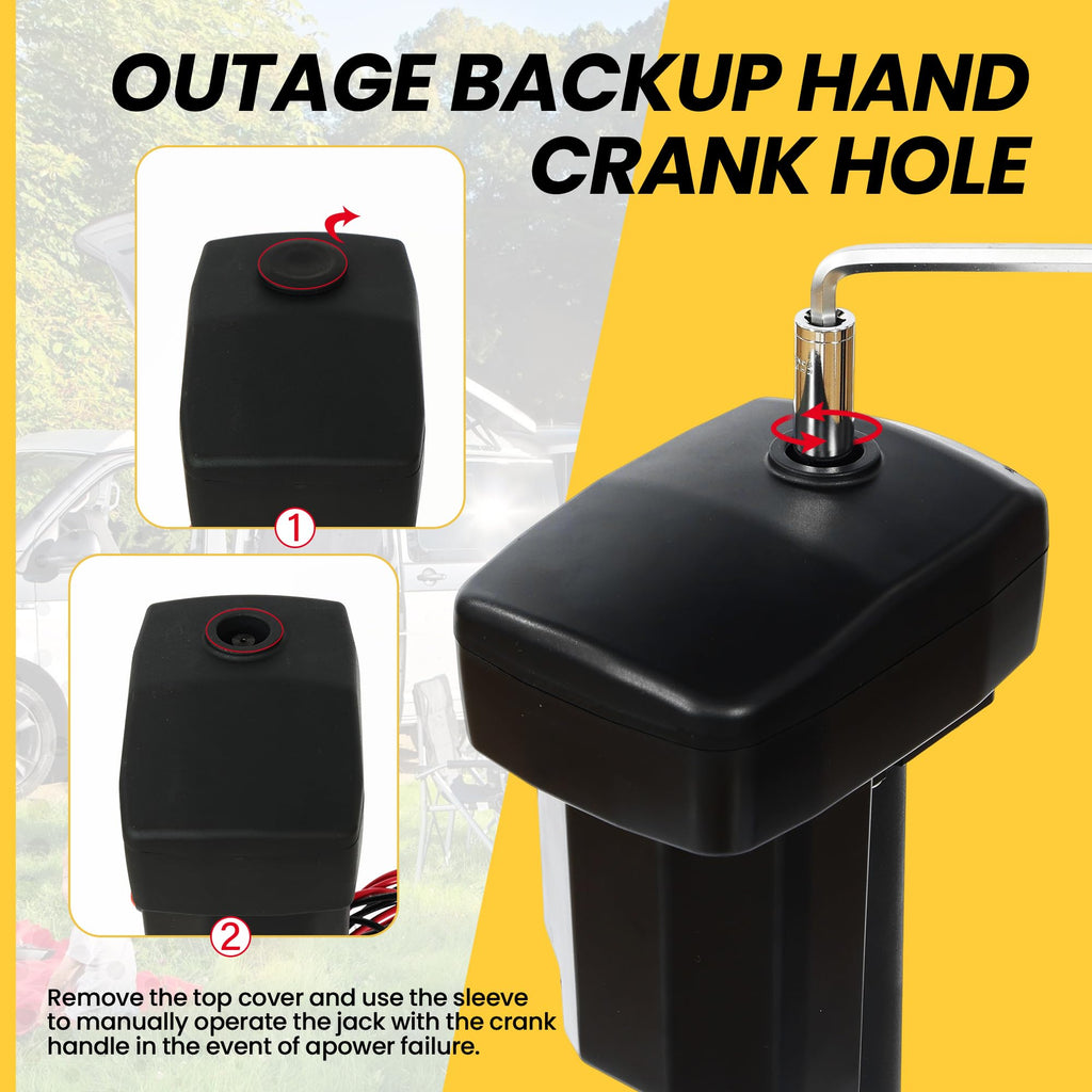 12V Electric Tongue Jack 4000lb A-Frame Heavy Duty Trailer Jack with Drop Foot & LED Light F953